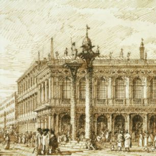 Canaletto, The Libreria and Molo, c.1735, Royal Collection