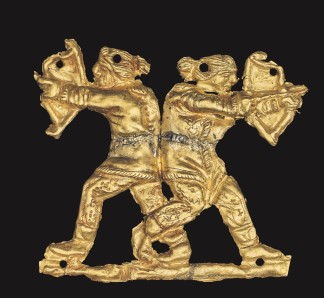 Gold applique showing two archers back to back, Kul Oba, 400BC - 350BC © The Trustees of the British Museum